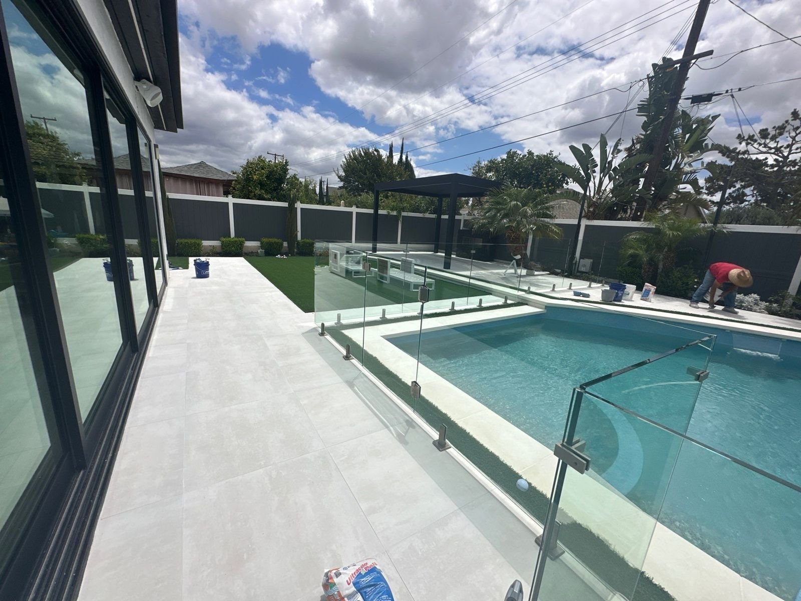Porcelain plank and large tile cleaning and restoration in Ladera Ranch, CA