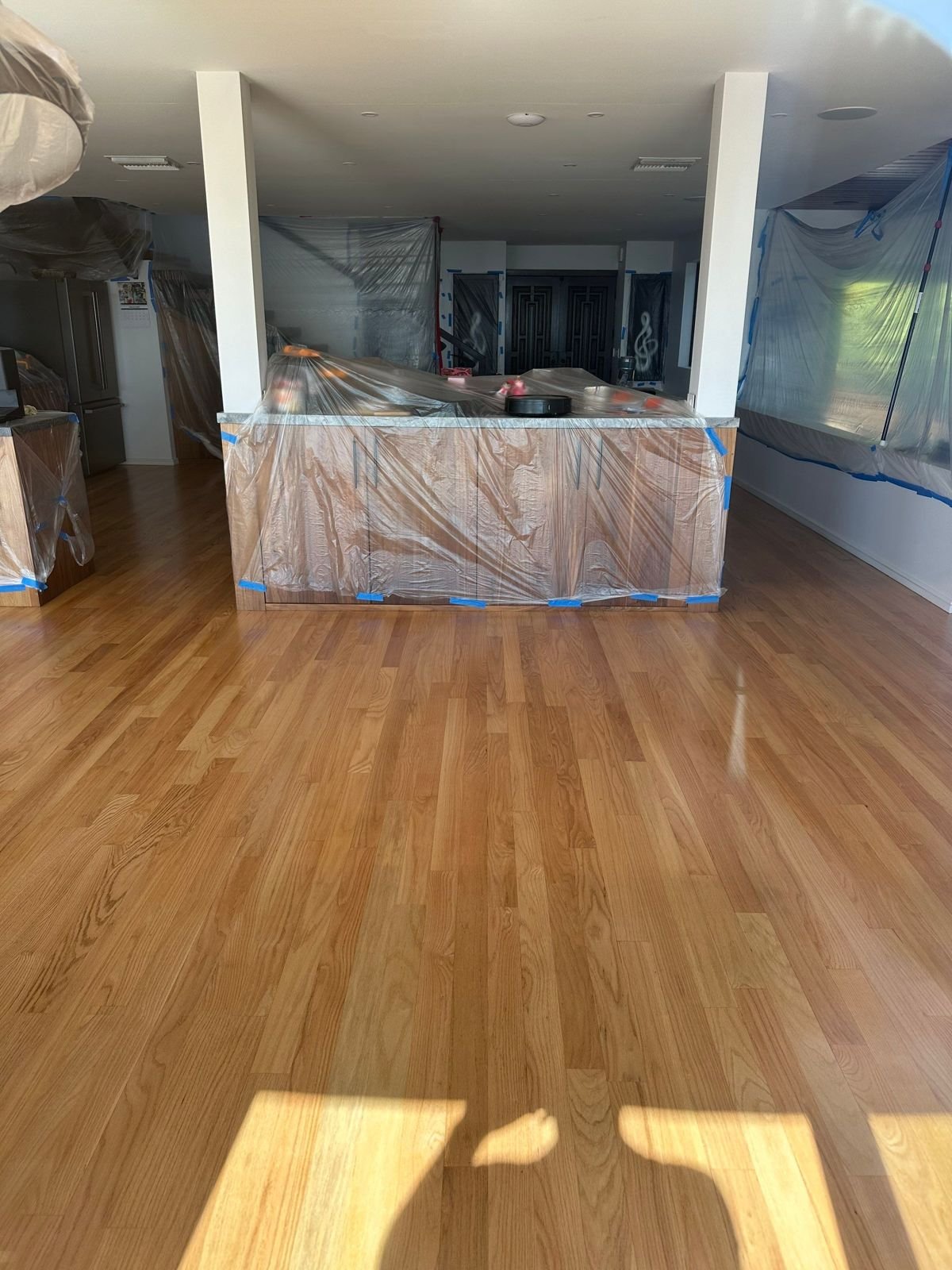 Red oak hardwood sanded and refinished in Laguna Beach, CA