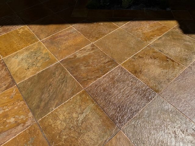 Sealed slate tile close-up in Laguna Hills, CA