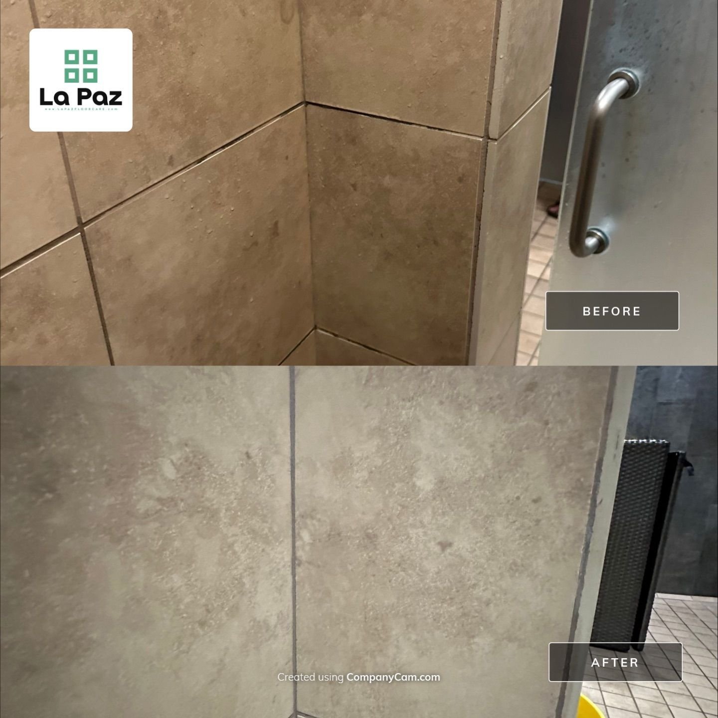 Shower tile and grout before and after cleaning in Mission Viejo, CA